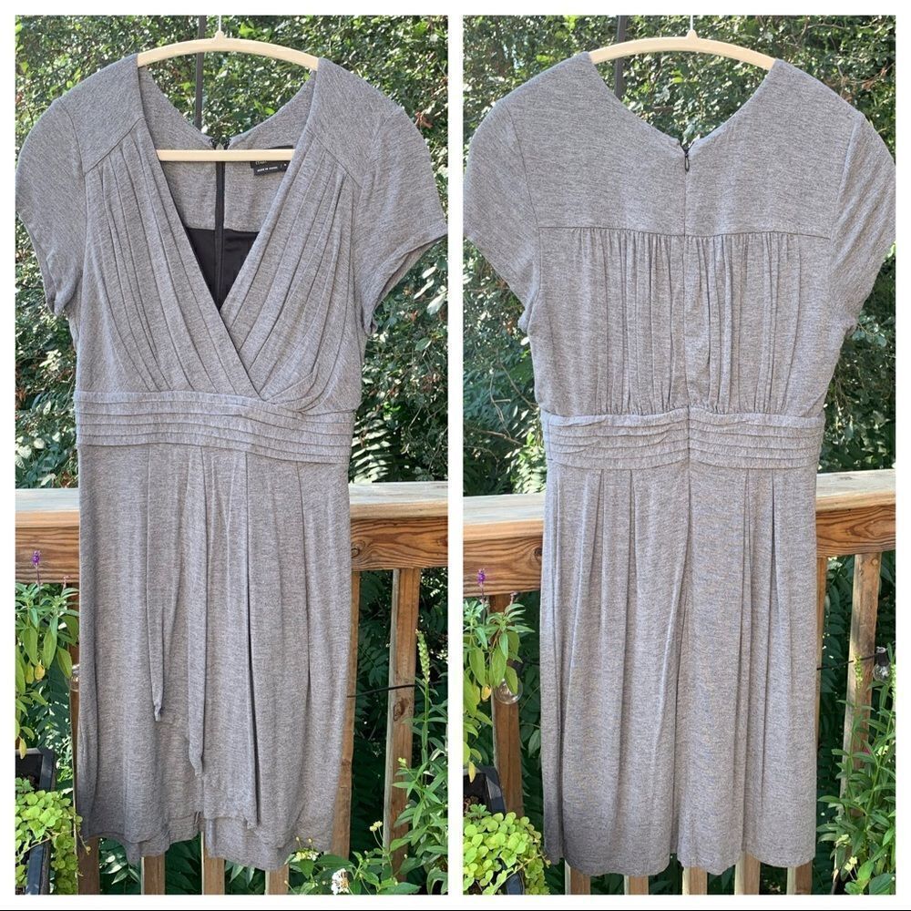 Like New - Max & Cleo Gray Pleated Jersey Dress M